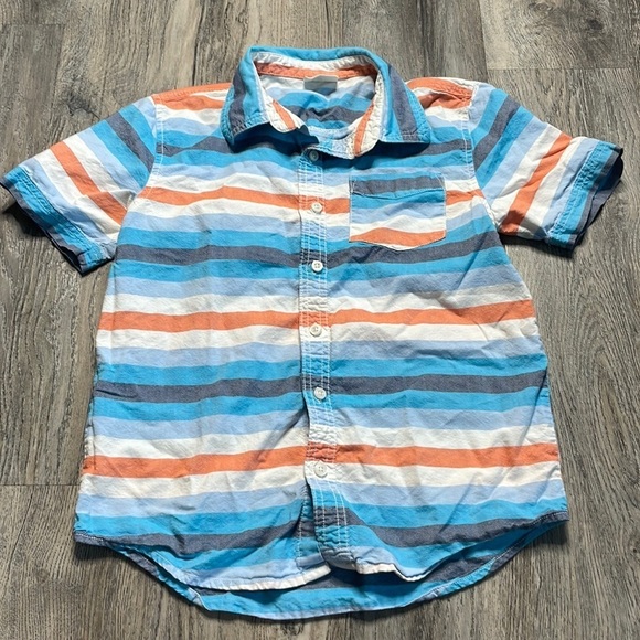 Crazy 8 Other - Crazy 8 Boys Striped Blue Orange White Button Down Shirt, size Large 10/12